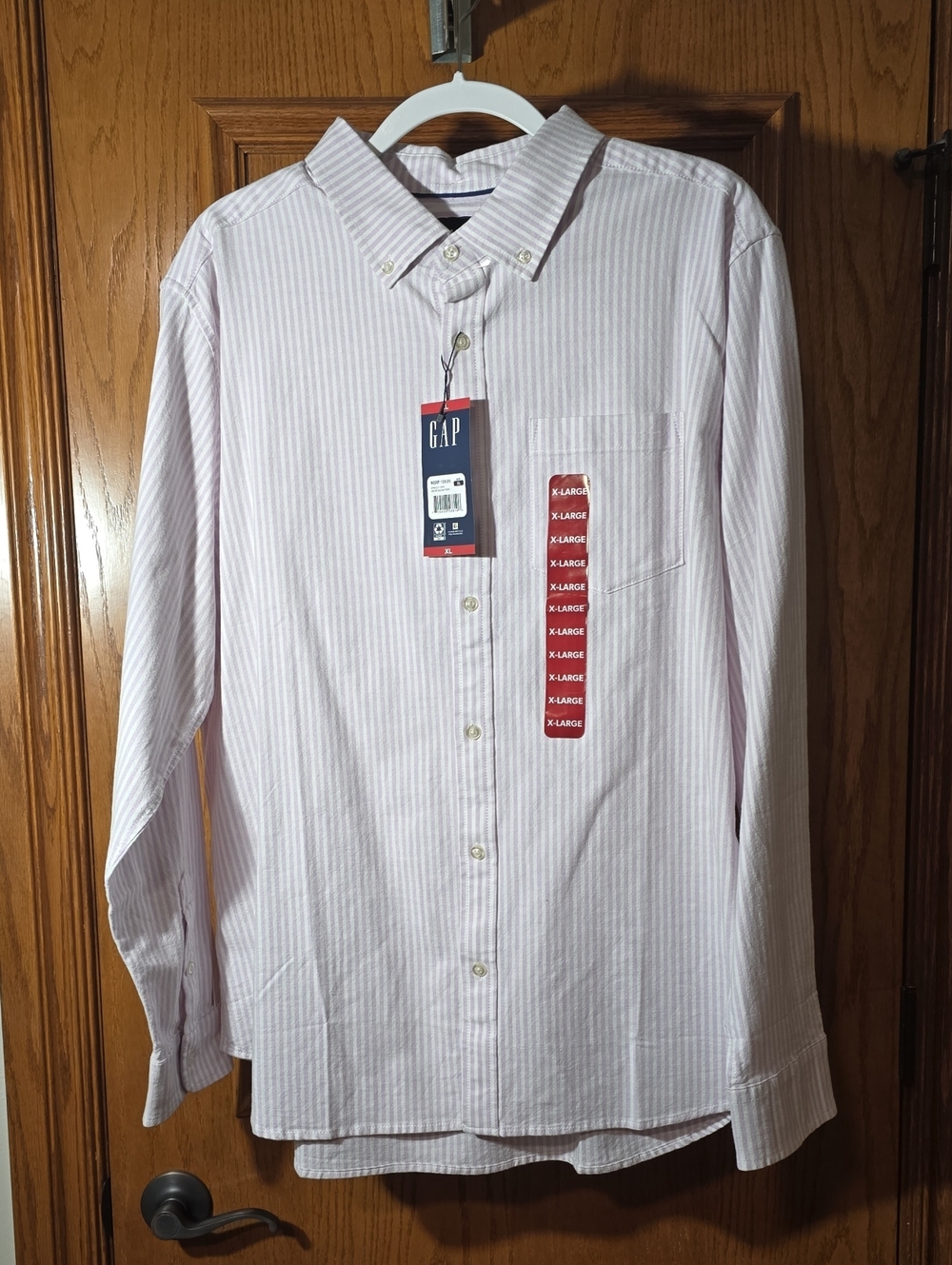 GAP Light Pink and White Stripe Button-Down Dress Shirt